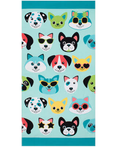 Picture of SAFDIE CATS+DOGS PRINTED BEACH TOWEL  #04 DOG FACES 79758.S.04             